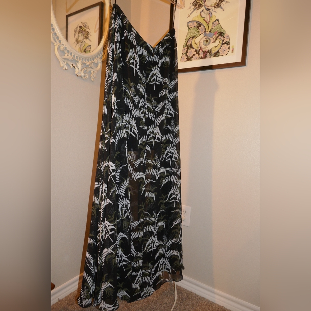 Super High Slit ||  Fern Pattern|| Maxi Skirt